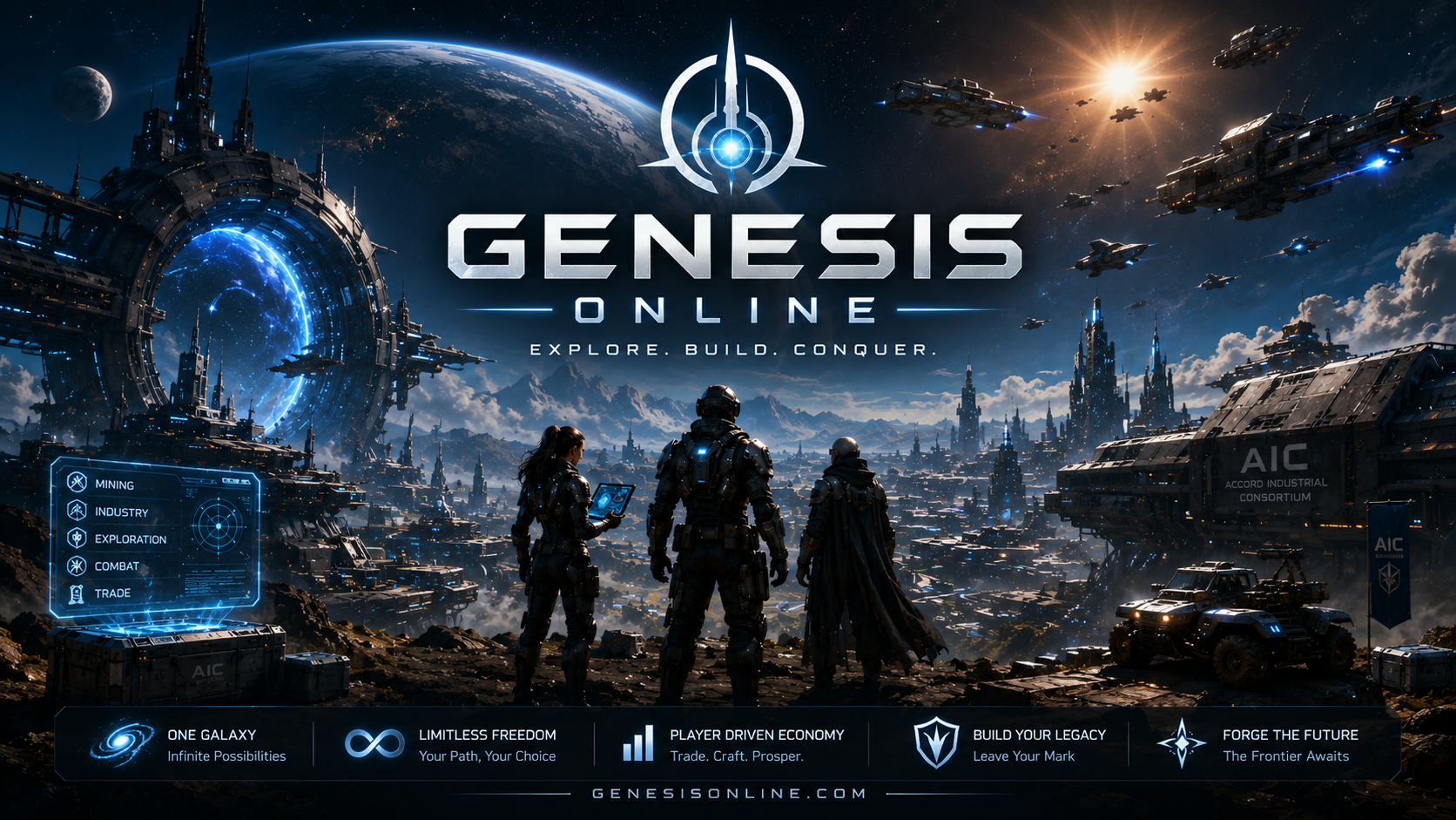 Genesis Prime Online — Explore. Build. Conquer. A single-shard, server-authoritative space MMO.